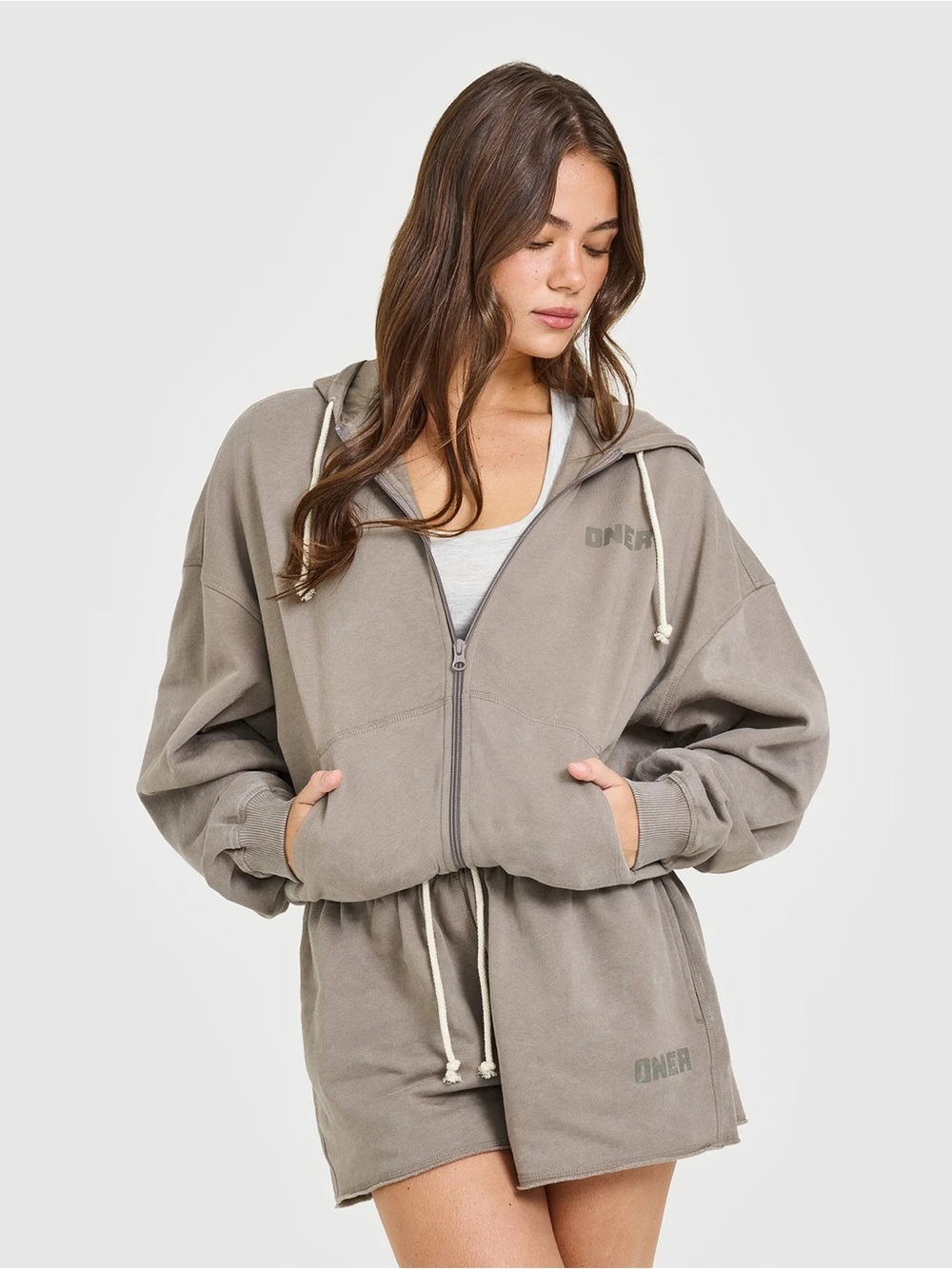 Oner active RAW LOUNGE OVERSIZED ZIP HOODIE